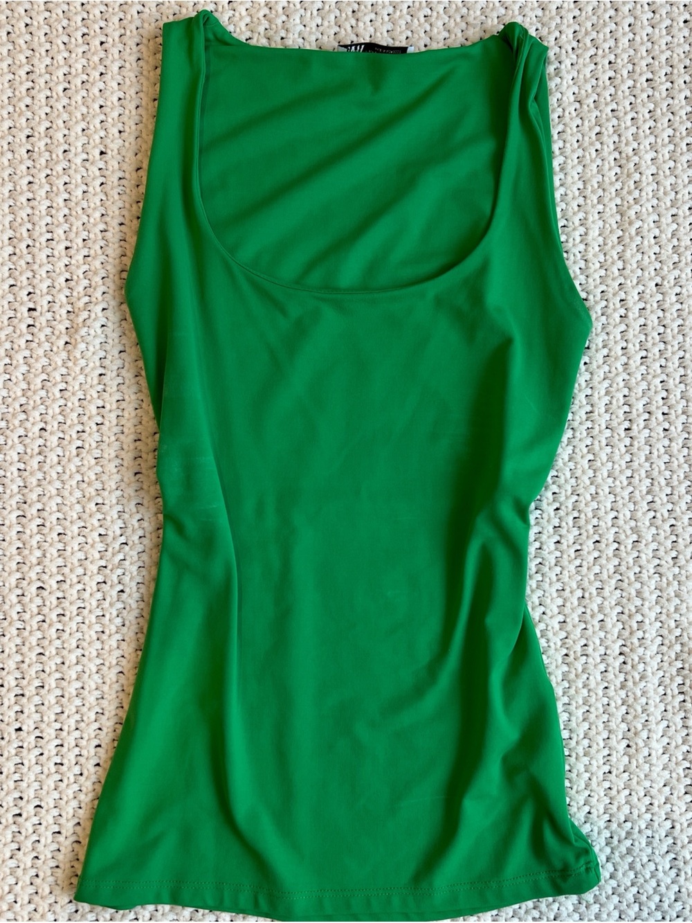 Zara Bright Green Scoop Neck Tank Top